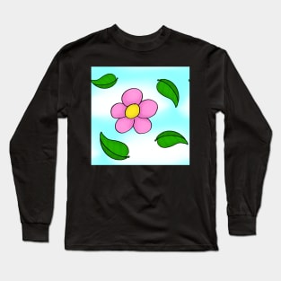 Pink Cartoon Flowers Long Sleeve T-Shirt